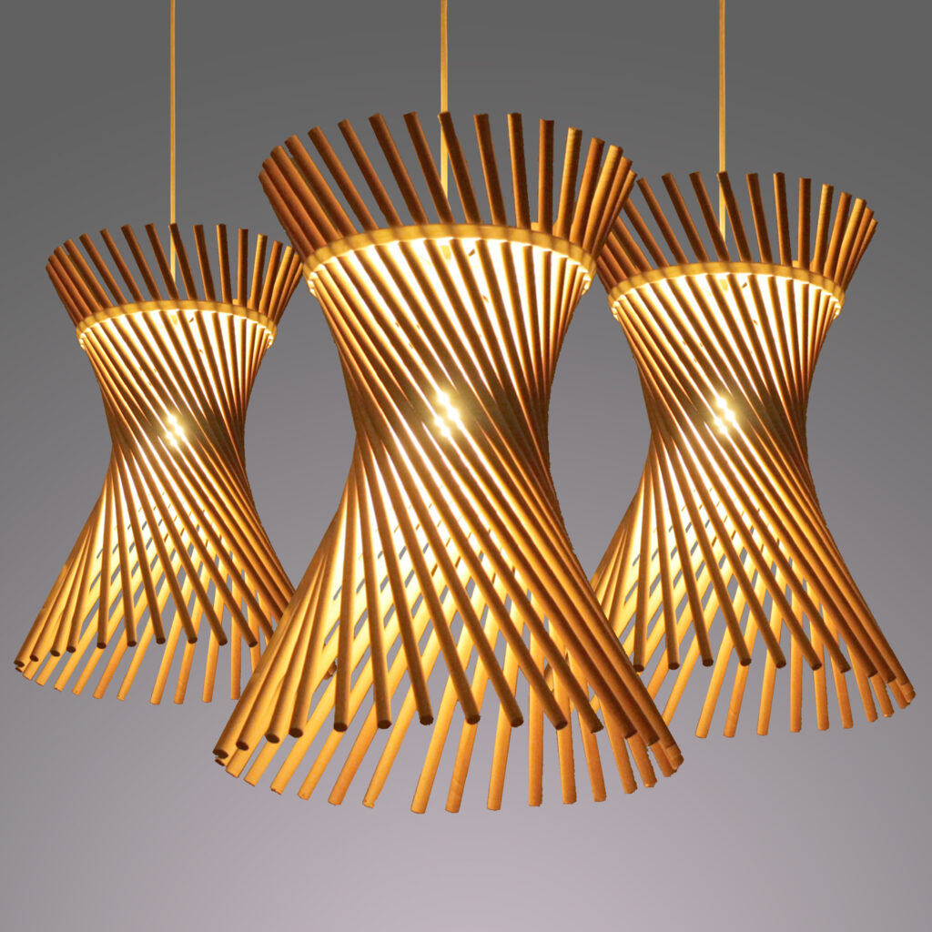 HANGING / STANDING LAMP / WOODEN LAMP – TORNADO